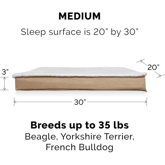 Furhaven Pet Ultra Plush Deluxe Egg-Crate Orthopedic Mat Dog Bed with Water-Resistant Base, Medium, Chocolate Furhaven Pet Ultra Plush Deluxe Egg-Crate Orthopedic Mat Dog Bed with Water-Resistant Base, Medium, Chocolate