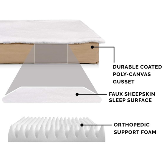 Furhaven Pet Ultra Plush Deluxe Egg-Crate Orthopedic Mat Dog Bed with Water-Resistant Base, Medium, Chocolate Furhaven Pet Ultra Plush Deluxe Egg-Crate Orthopedic Mat Dog Bed with Water-Resistant Base, Medium, Chocolate