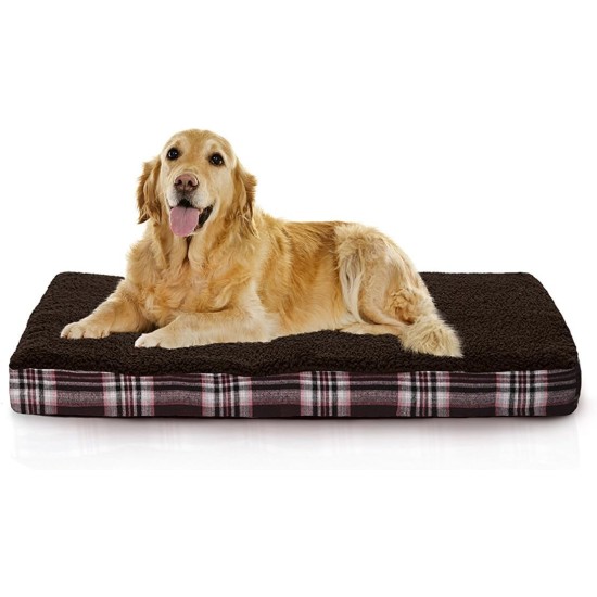 Furhaven Pet Ultra Plush Deluxe Egg-Crate Orthopedic Mat Dog Bed with Water-Resistant Base, Medium, Chocolate Furhaven Pet Ultra Plush Deluxe Egg-Crate Orthopedic Mat Dog Bed with Water-Resistant Base, Medium, Chocolate