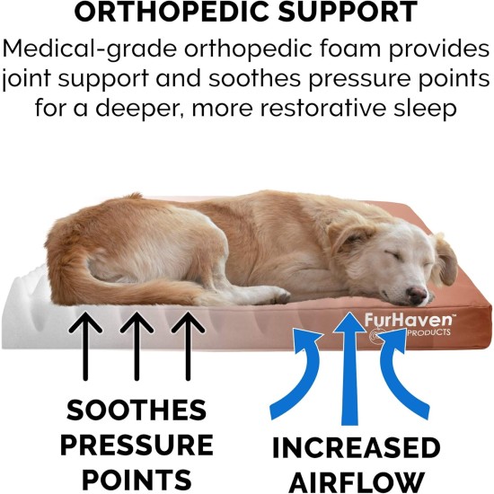 Furhaven Pet Ultra Plush Deluxe Egg-Crate Orthopedic Mat Dog Bed with Water-Resistant Base, Medium, Chocolate Furhaven Pet Ultra Plush Deluxe Egg-Crate Orthopedic Mat Dog Bed with Water-Resistant Base, Medium, Chocolate