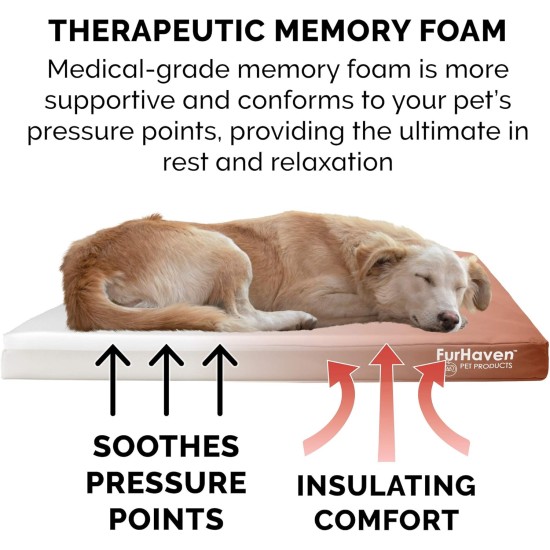 Furhaven Pet Ultra Plush Deluxe Egg-Crate Orthopedic Mat Dog Bed with Water-Resistant Base, Medium, Chocolate Furhaven Pet Ultra Plush Deluxe Egg-Crate Orthopedic Mat Dog Bed with Water-Resistant Base, Medium, Chocolate