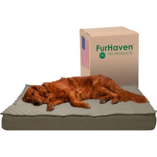 Furhaven Pet Ultra Plush Deluxe Egg-Crate Orthopedic Mat Dog Bed with Water-Resistant Base, Medium, Chocolate Furhaven Pet Ultra Plush Deluxe Egg-Crate Orthopedic Mat Dog Bed with Water-Resistant Base, Medium, Chocolate