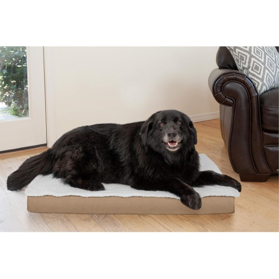 Furhaven Pet Ultra Plush Deluxe Egg-Crate Orthopedic Mat Dog Bed with Water-Resistant Base, Medium, Chocolate Furhaven Pet Ultra Plush Deluxe Egg-Crate Orthopedic Mat Dog Bed with Water-Resistant Base, Medium, Chocolate