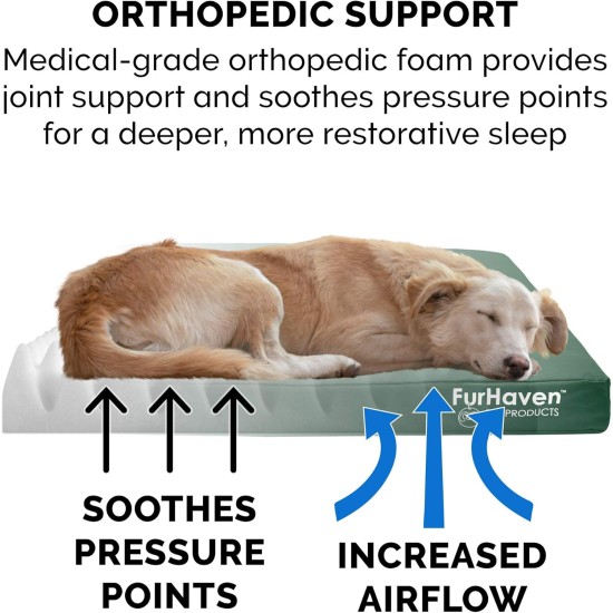 Furhaven Pet Ultra Plush Deluxe Egg-Crate Orthopedic Mat Dog Bed with Water-Resistant Base, Medium, Chocolate Furhaven Pet Ultra Plush Deluxe Egg-Crate Orthopedic Mat Dog Bed with Water-Resistant Base, Medium, Chocolate