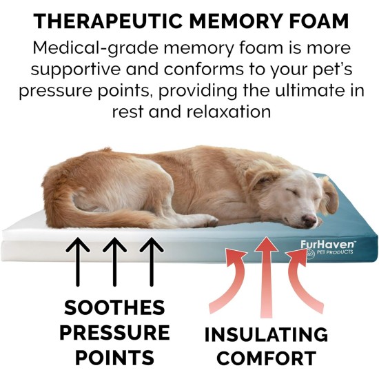 Furhaven Pet Ultra Plush Deluxe Egg-Crate Orthopedic Mat Dog Bed with Water-Resistant Base, Medium, Chocolate Furhaven Pet Ultra Plush Deluxe Egg-Crate Orthopedic Mat Dog Bed with Water-Resistant Base, Medium, Chocolate