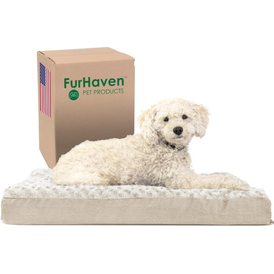 Furhaven Pet Ultra Plush Deluxe Egg-Crate Orthopedic Mat Dog Bed with Water-Resistant Base, Medium, Chocolate Furhaven Pet Ultra Plush Deluxe Egg-Crate Orthopedic Mat Dog Bed with Water-Resistant Base, Medium, Chocolate