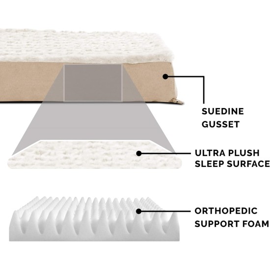 Furhaven Pet Ultra Plush Deluxe Egg-Crate Orthopedic Mat Dog Bed with Water-Resistant Base, Medium, Chocolate Furhaven Pet Ultra Plush Deluxe Egg-Crate Orthopedic Mat Dog Bed with Water-Resistant Base, Medium, Chocolate