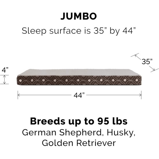 Furhaven Pet Ultra Plush Deluxe Egg-Crate Orthopedic Mat Dog Bed with Water-Resistant Base, Medium, Chocolate Furhaven Pet Ultra Plush Deluxe Egg-Crate Orthopedic Mat Dog Bed with Water-Resistant Base, Medium, Chocolate