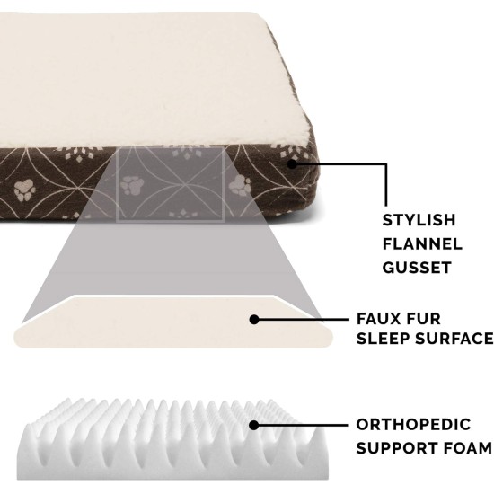 Furhaven Pet Ultra Plush Deluxe Egg-Crate Orthopedic Mat Dog Bed with Water-Resistant Base, Medium, Chocolate Furhaven Pet Ultra Plush Deluxe Egg-Crate Orthopedic Mat Dog Bed with Water-Resistant Base, Medium, Chocolate
