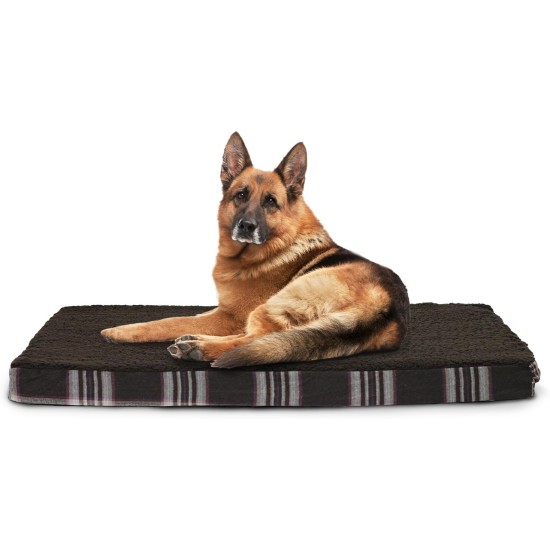 Furhaven Pet Ultra Plush Deluxe Egg-Crate Orthopedic Mat Dog Bed with Water-Resistant Base, Medium, Chocolate Furhaven Pet Ultra Plush Deluxe Egg-Crate Orthopedic Mat Dog Bed with Water-Resistant Base, Medium, Chocolate