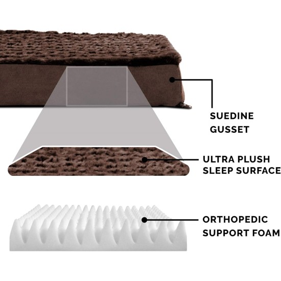 Furhaven Pet Ultra Plush Deluxe Egg-Crate Orthopedic Mat Dog Bed with Water-Resistant Base, Medium, Chocolate Furhaven Pet Ultra Plush Deluxe Egg-Crate Orthopedic Mat Dog Bed with Water-Resistant Base, Medium, Chocolate
