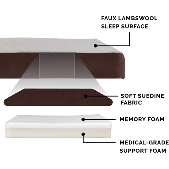Furhaven Pet Ultra Plush Deluxe Egg-Crate Orthopedic Mat Dog Bed with Water-Resistant Base, Medium, Chocolate Furhaven Pet Ultra Plush Deluxe Egg-Crate Orthopedic Mat Dog Bed with Water-Resistant Base, Medium, Chocolate