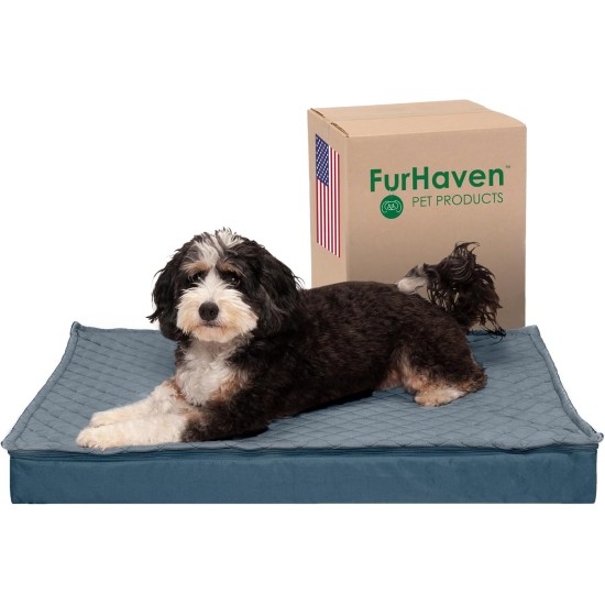 Furhaven Pet Ultra Plush Deluxe Egg-Crate Orthopedic Mat Dog Bed with Water-Resistant Base, Medium, Chocolate Furhaven Pet Ultra Plush Deluxe Egg-Crate Orthopedic Mat Dog Bed with Water-Resistant Base, Medium, Chocolate