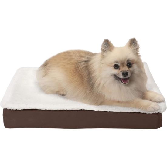 Furhaven Pet Ultra Plush Deluxe Egg-Crate Orthopedic Mat Dog Bed with Water-Resistant Base, Medium, Chocolate Furhaven Pet Ultra Plush Deluxe Egg-Crate Orthopedic Mat Dog Bed with Water-Resistant Base, Medium, Chocolate