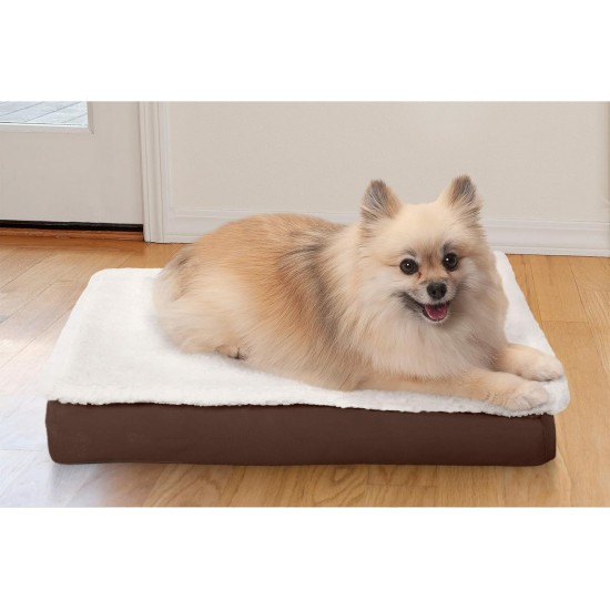 Furhaven Pet Ultra Plush Deluxe Egg-Crate Orthopedic Mat Dog Bed with Water-Resistant Base, Medium, Chocolate Furhaven Pet Ultra Plush Deluxe Egg-Crate Orthopedic Mat Dog Bed with Water-Resistant Base, Medium, Chocolate