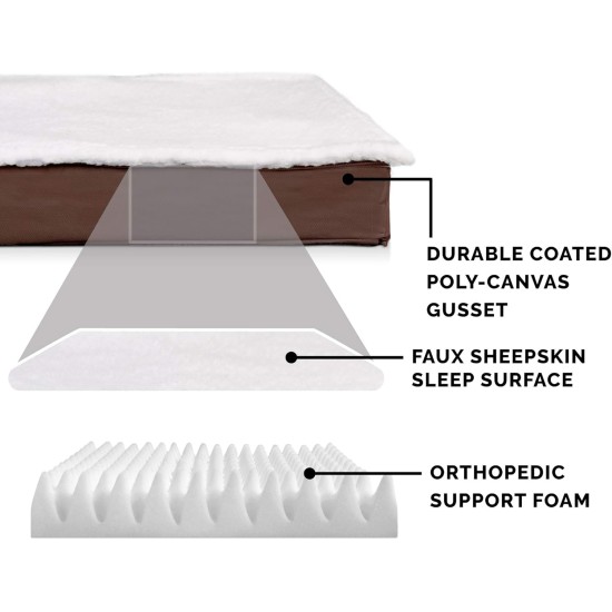 Furhaven Pet Ultra Plush Deluxe Egg-Crate Orthopedic Mat Dog Bed with Water-Resistant Base, Medium, Chocolate Furhaven Pet Ultra Plush Deluxe Egg-Crate Orthopedic Mat Dog Bed with Water-Resistant Base, Medium, Chocolate