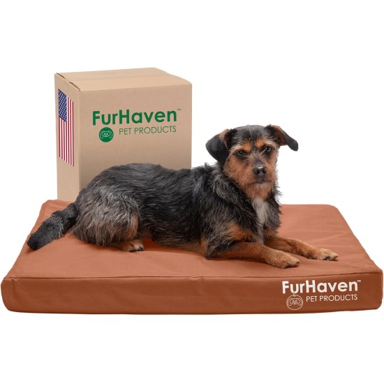Furhaven Pet Ultra Plush Deluxe Egg-Crate Orthopedic Mat Dog Bed with Water-Resistant Base, Medium, Chocolate Furhaven Pet Ultra Plush Deluxe Egg-Crate Orthopedic Mat Dog Bed with Water-Resistant Base, Medium, Chocolate