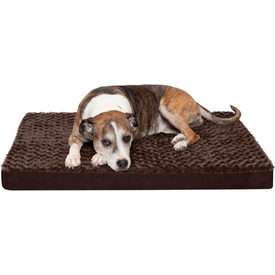 Furhaven Pet Ultra Plush Deluxe Egg-Crate Orthopedic Mat Dog Bed with Water-Resistant Base, Medium, Chocolate Furhaven Pet Ultra Plush Deluxe Egg-Crate Orthopedic Mat Dog Bed with Water-Resistant Base, Medium, Chocolate