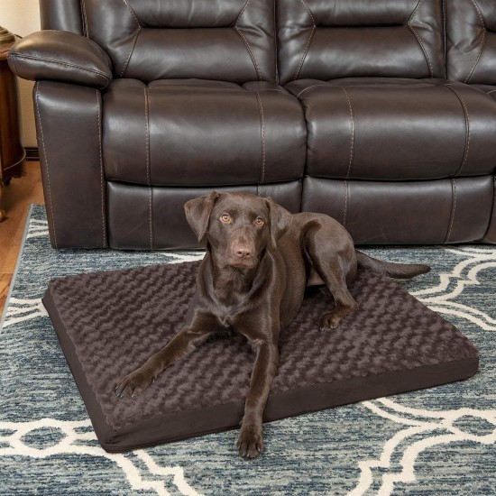 Furhaven Pet Ultra Plush Deluxe Egg-Crate Orthopedic Mat Dog Bed with Water-Resistant Base, Medium, Chocolate Furhaven Pet Ultra Plush Deluxe Egg-Crate Orthopedic Mat Dog Bed with Water-Resistant Base, Medium, Chocolate