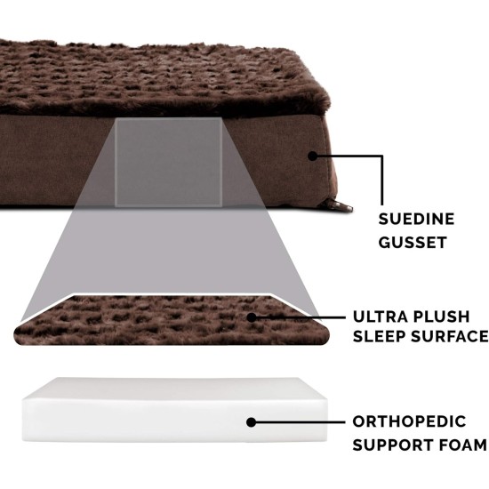 Furhaven Pet Ultra Plush Deluxe Egg-Crate Orthopedic Mat Dog Bed with Water-Resistant Base, Medium, Chocolate Furhaven Pet Ultra Plush Deluxe Egg-Crate Orthopedic Mat Dog Bed with Water-Resistant Base, Medium, Chocolate