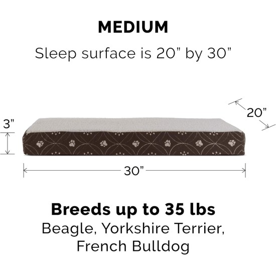 Furhaven Pet Ultra Plush Deluxe Egg-Crate Orthopedic Mat Dog Bed with Water-Resistant Base, Medium, Chocolate Furhaven Pet Ultra Plush Deluxe Egg-Crate Orthopedic Mat Dog Bed with Water-Resistant Base, Medium, Chocolate
