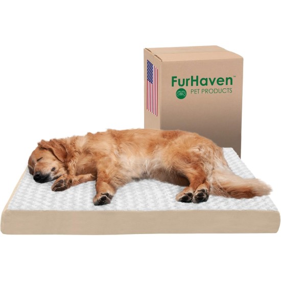 Furhaven Pet Ultra Plush Deluxe Egg-Crate Orthopedic Mat Dog Bed with Water-Resistant Base, Medium, Chocolate Furhaven Pet Ultra Plush Deluxe Egg-Crate Orthopedic Mat Dog Bed with Water-Resistant Base, Medium, Chocolate