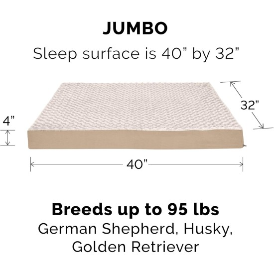 Furhaven Pet Ultra Plush Deluxe Egg-Crate Orthopedic Mat Dog Bed with Water-Resistant Base, Medium, Chocolate Furhaven Pet Ultra Plush Deluxe Egg-Crate Orthopedic Mat Dog Bed with Water-Resistant Base, Medium, Chocolate