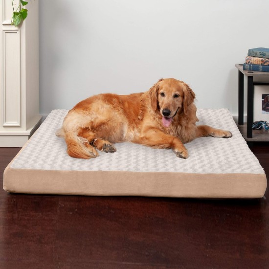Furhaven Pet Ultra Plush Deluxe Egg-Crate Orthopedic Mat Dog Bed with Water-Resistant Base, Medium, Chocolate Furhaven Pet Ultra Plush Deluxe Egg-Crate Orthopedic Mat Dog Bed with Water-Resistant Base, Medium, Chocolate
