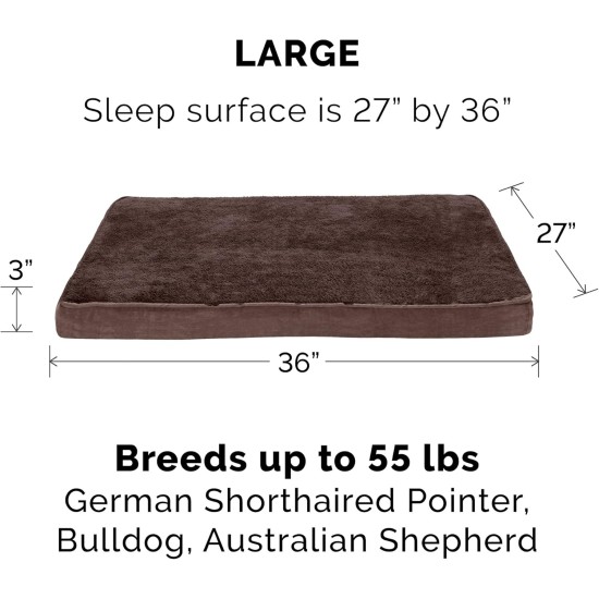 Furhaven Pet Ultra Plush Deluxe Egg-Crate Orthopedic Mat Dog Bed with Water-Resistant Base, Medium, Chocolate Furhaven Pet Ultra Plush Deluxe Egg-Crate Orthopedic Mat Dog Bed with Water-Resistant Base, Medium, Chocolate