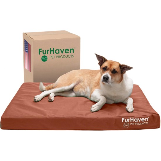Furhaven Pet Ultra Plush Deluxe Egg-Crate Orthopedic Mat Dog Bed with Water-Resistant Base, Medium, Chocolate Furhaven Pet Ultra Plush Deluxe Egg-Crate Orthopedic Mat Dog Bed with Water-Resistant Base, Medium, Chocolate