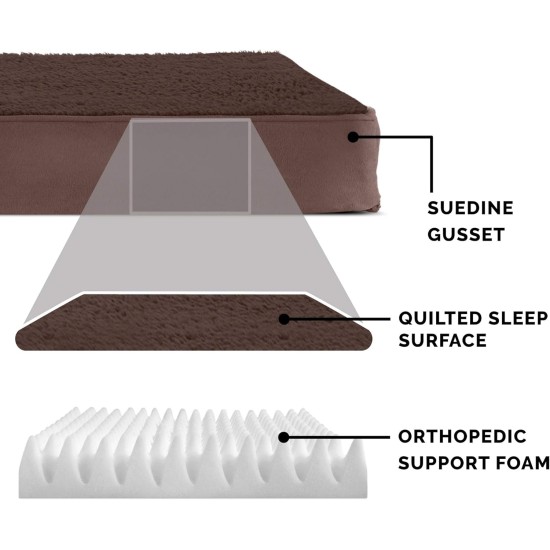Furhaven Pet Ultra Plush Deluxe Egg-Crate Orthopedic Mat Dog Bed with Water-Resistant Base, Medium, Chocolate Furhaven Pet Ultra Plush Deluxe Egg-Crate Orthopedic Mat Dog Bed with Water-Resistant Base, Medium, Chocolate