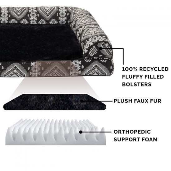 Furhaven Replacement Dog Bed Cover Plush Southwest Kilim Decor Sofa Style Machine Washable Boulder Grey Small Furhaven Replacement Dog Bed Cover Plush Southwest Kilim Decor Sofa Style Machine Washable Boulder Grey Small