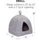 Furhaven Small Cat Bed Polycanvas Print Décor Foldable Pet Tent, Washable, Grey Terazzo, Small