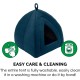 Furhaven Small Cat Bed Polycanvas Print Décor Foldable Pet Tent, Washable, Grey Terazzo, Small