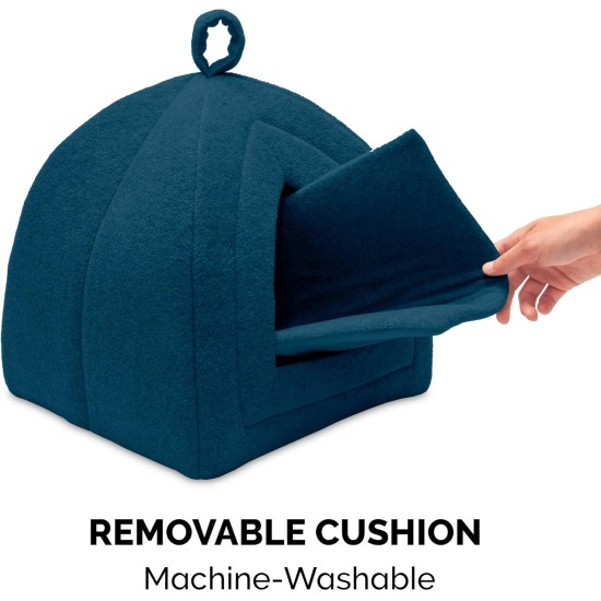 Furhaven Small Cat Bed Polycanvas Print Décor Foldable Pet Tent, Washable, Grey Terazzo, Small Furhaven Small Cat Bed Polycanvas Print Décor Foldable Pet Tent, Washable, Grey Terazzo, Small