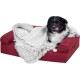 Furhaven Small Cat Bed Polycanvas Print Décor Foldable Pet Tent, Washable, Grey Terazzo, Small