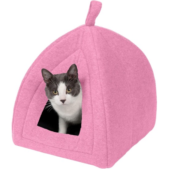 Furhaven Small Cat Bed Polycanvas Print Décor Foldable Pet Tent, Washable, Grey Terazzo, Small Furhaven Small Cat Bed Polycanvas Print Décor Foldable Pet Tent, Washable, Grey Terazzo, Small