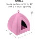 Furhaven Small Cat Bed Polycanvas Print Décor Foldable Pet Tent, Washable, Grey Terazzo, Small