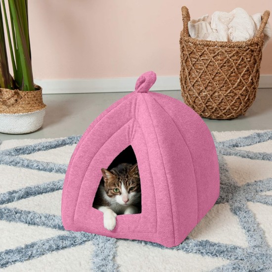 Furhaven Small Cat Bed Polycanvas Print Décor Foldable Pet Tent, Washable, Grey Terazzo, Small Furhaven Small Cat Bed Polycanvas Print Décor Foldable Pet Tent, Washable, Grey Terazzo, Small