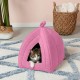 Furhaven Small Cat Bed Polycanvas Print Décor Foldable Pet Tent, Washable, Grey Terazzo, Small