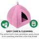 Furhaven Small Cat Bed Polycanvas Print Décor Foldable Pet Tent, Washable, Grey Terazzo, Small