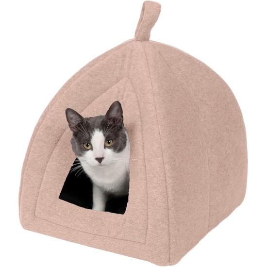 Furhaven Small Cat Bed Polycanvas Print Décor Foldable Pet Tent, Washable, Grey Terazzo, Small Furhaven Small Cat Bed Polycanvas Print Décor Foldable Pet Tent, Washable, Grey Terazzo, Small