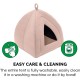 Furhaven Small Cat Bed Polycanvas Print Décor Foldable Pet Tent, Washable, Grey Terazzo, Small