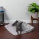 Furhaven Small Cat Bed Polycanvas Print Décor Foldable Pet Tent, Washable, Grey Terazzo, Small