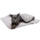 Furhaven Small Cat Bed Polycanvas Print Décor Foldable Pet Tent, Washable, Grey Terazzo, Small