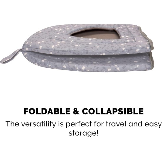 Furhaven Small Cat Bed Polycanvas Print Décor Foldable Pet Tent, Washable, Grey Terazzo, Small Furhaven Small Cat Bed Polycanvas Print Décor Foldable Pet Tent, Washable, Grey Terazzo, Small