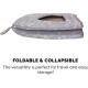 Furhaven Small Cat Bed Polycanvas Print Décor Foldable Pet Tent, Washable, Grey Terazzo, Small