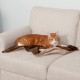 Furhaven Small Cat Bed Polycanvas Print Décor Foldable Pet Tent, Washable, Grey Terazzo, Small