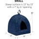 Furhaven Small Cat Bed Polycanvas Print Décor Foldable Pet Tent, Washable, Grey Terazzo, Small