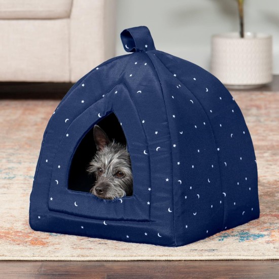 Furhaven Small Cat Bed Polycanvas Print Décor Foldable Pet Tent, Washable, Grey Terazzo, Small Furhaven Small Cat Bed Polycanvas Print Décor Foldable Pet Tent, Washable, Grey Terazzo, Small